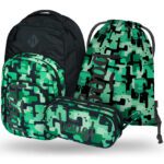 BAAGL 3 SET Coolmate Green: batoh, penál, sáček