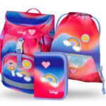 BAAGL 3 SET Airy Duha červený: batoh, penál, sáček