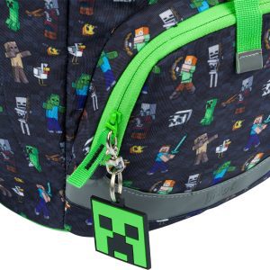 Kapsa na svačinu školního batohu pro prvňáčky Airy Minecraft s přívěskem.