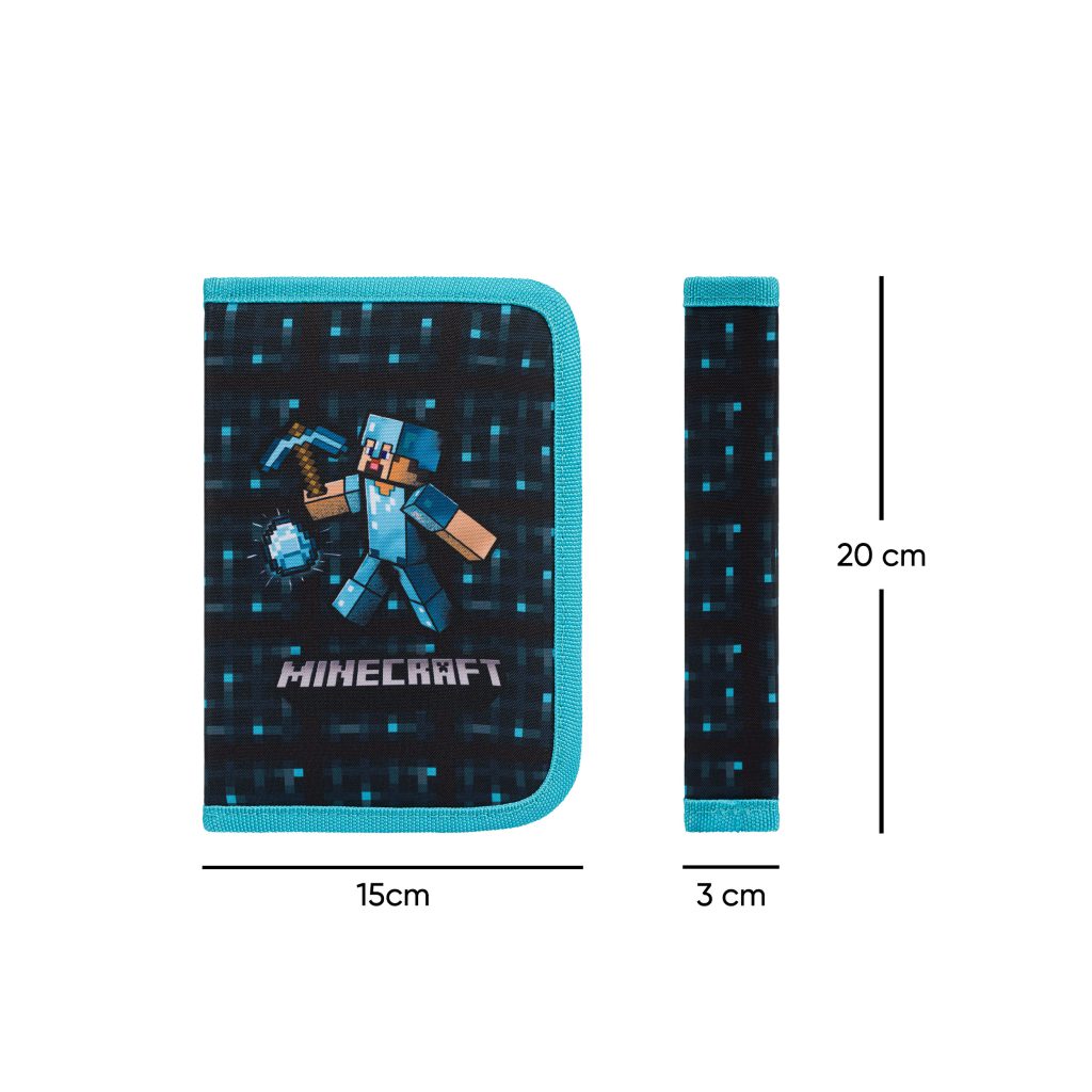 BAAGL Školní penál jednopatrový Minecraft Blue Axe - Obrázek 5