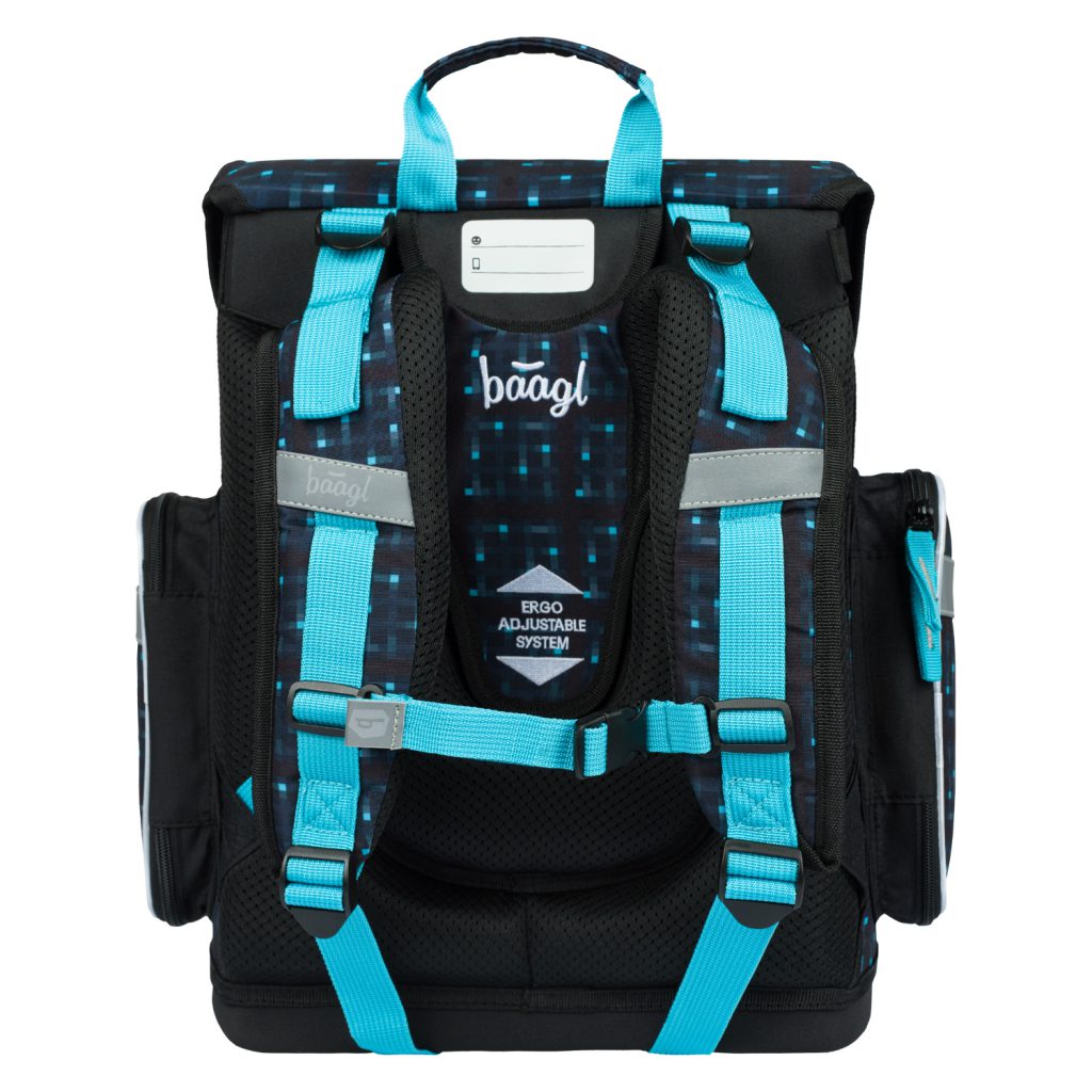 Školní set BAAGL Ergo Minecraft Blue Axe: aktovka, penál, sáček - Obrázek 4