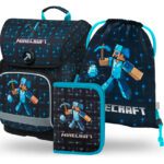 BAAGL 3 SET Ergo Minecraft Blue Axe: aktovka, penál, sáček