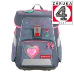 Školní aktovka SPACE pro prvňáčky - 5-dílný set, Step by Step Glitter Heart Hazle, certifikát AGR