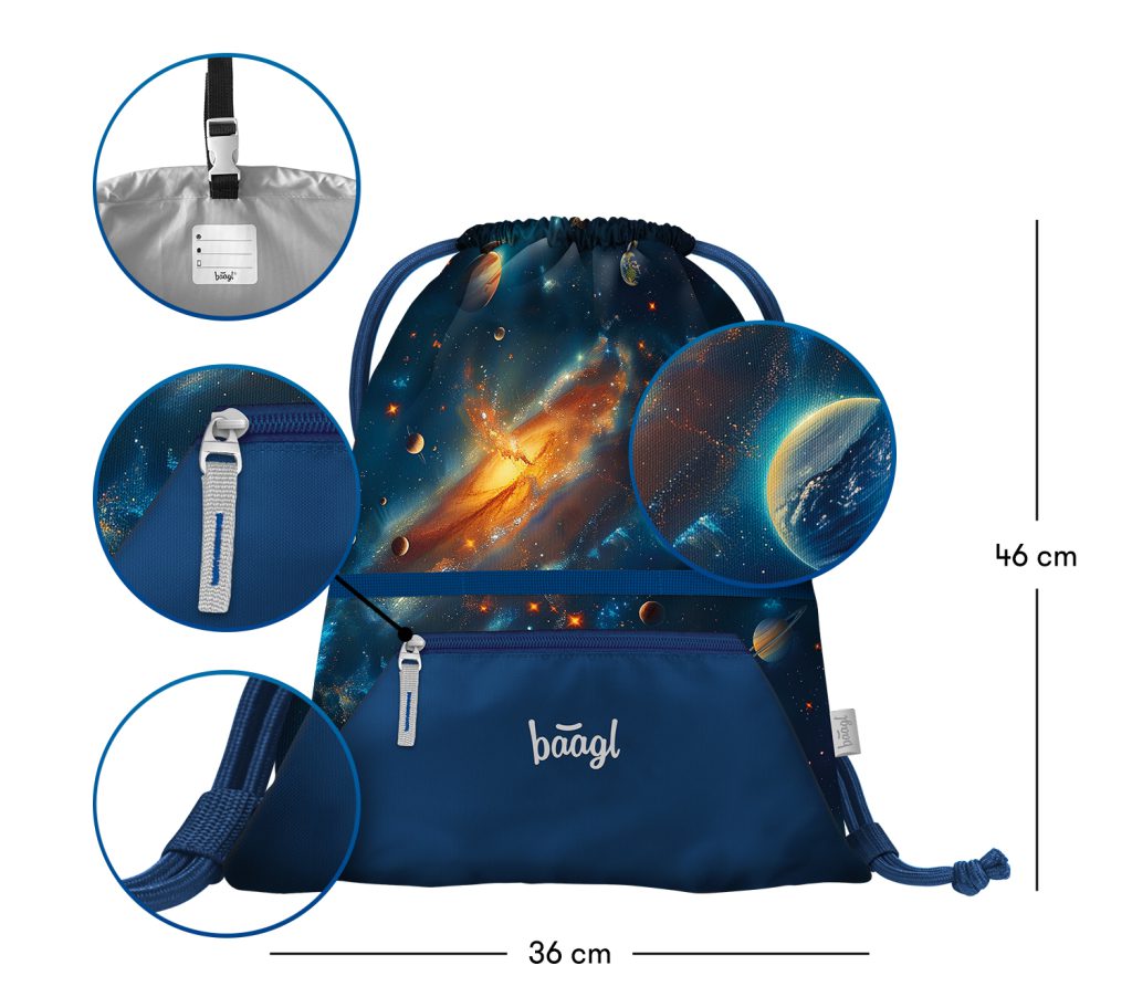 Školní set BAAGL AIRY Vesmír: batoh, penál, sáček - Obrázek 15