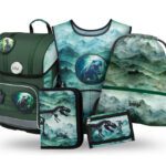BAAGL SET 5 Ergo Dino: aktovka, penál, sáček, zástěra, peněženka