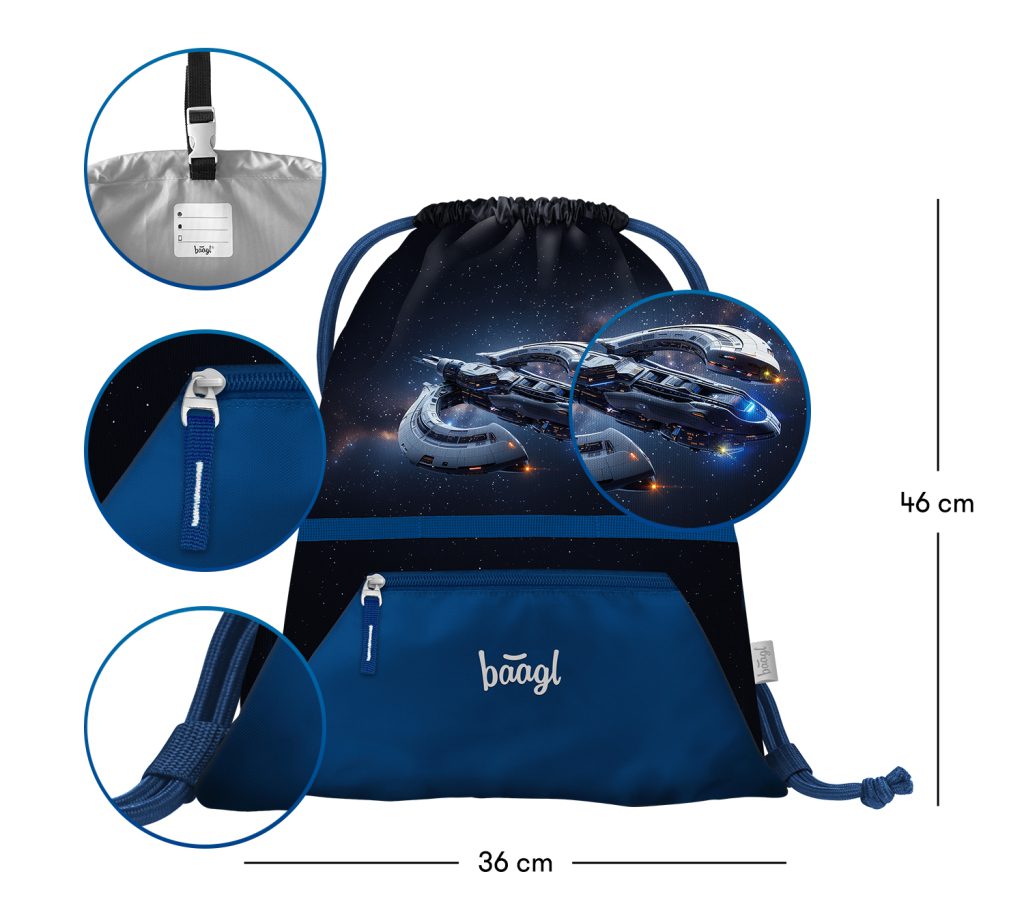 BAAGL Sáček s kapsou Vesmírná loď - Obrázek 3