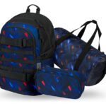 BAAGL SET 3 Skate Indigo: batoh, penál, sportovní taška GRS