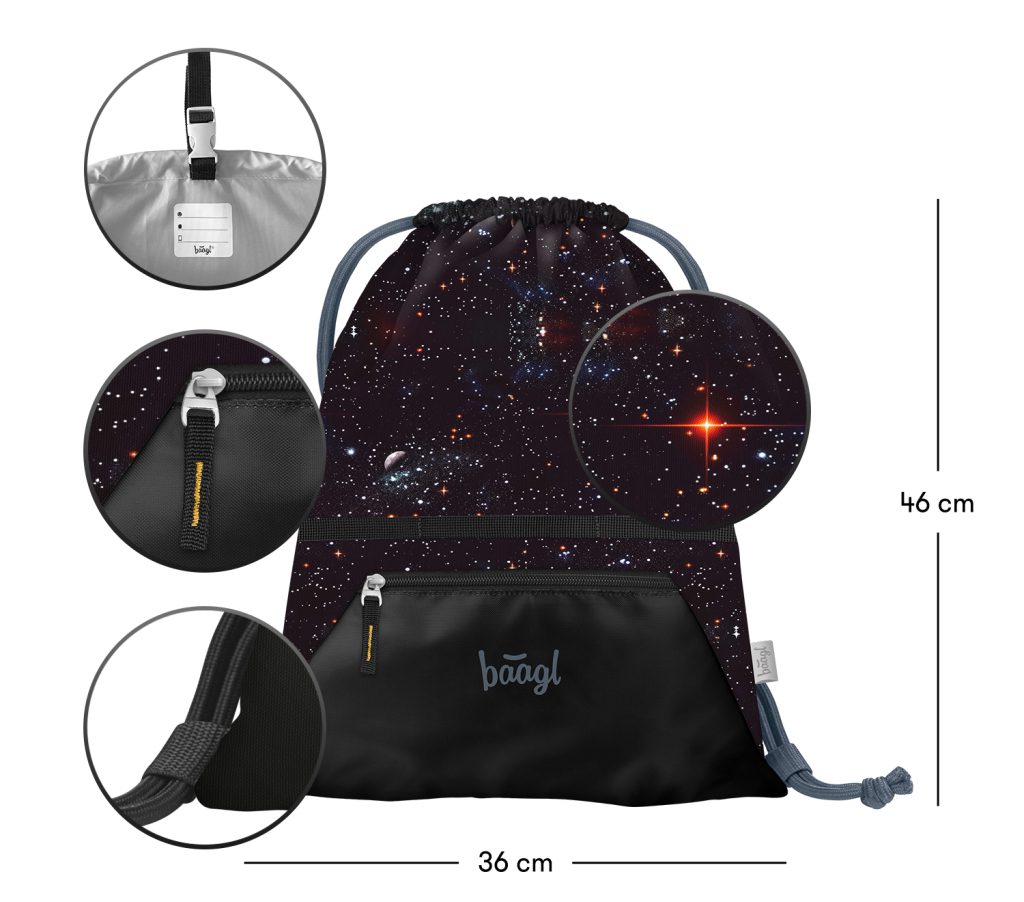 BAAGL Sáček s kapsou Pixel Space - Obrázek 3