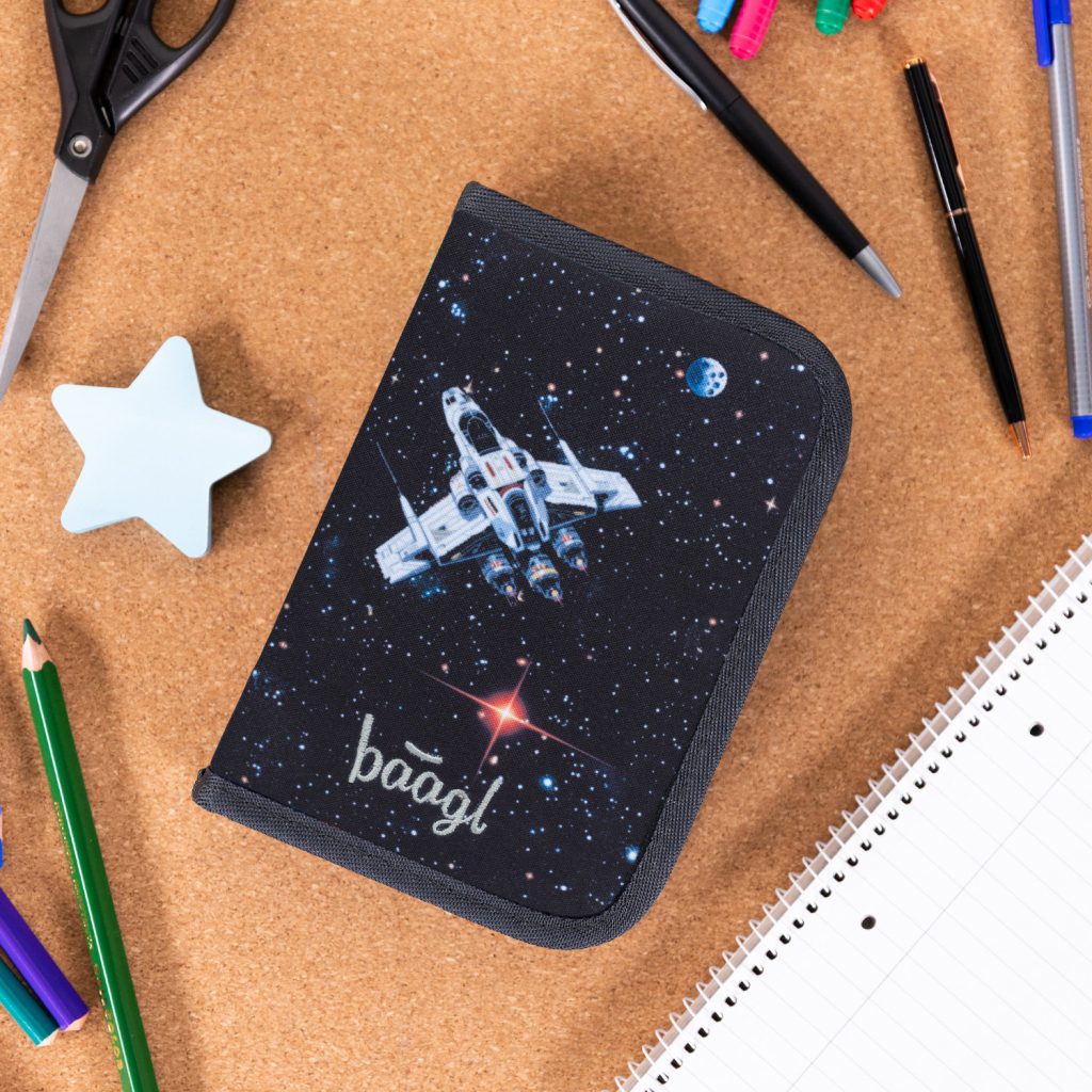 BAAGL Školní penál jednopatrový Pixel Space - Obrázek 6