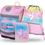 BAAGL SET 3 Zippy plus Rainbow Unicorn: aktovka, penál, sáček