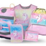 BAAGL SET 5 Zippy Plus Rainbow Unicorn: aktovka, penál, sáček, zástěra, peněženka
