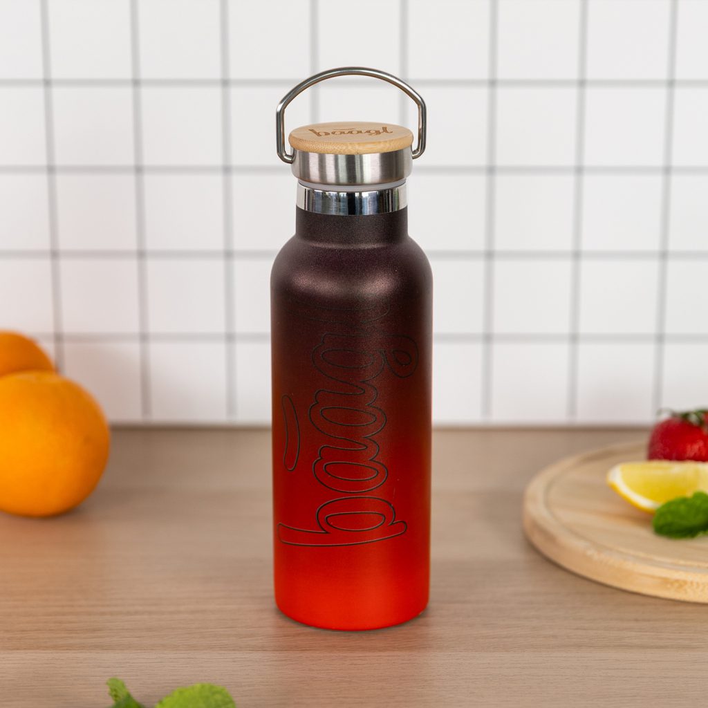 BAAGL Termoláhev s bambusovým víčkem Gradient červeno-černá, 500 ml - Obrázek 5