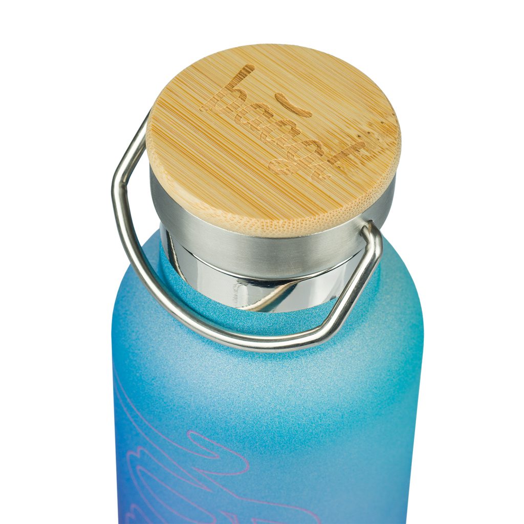 BAAGL Termoláhev s bambusovým víčkem Gradient modro-fialová, 500 ml - Obrázek 2