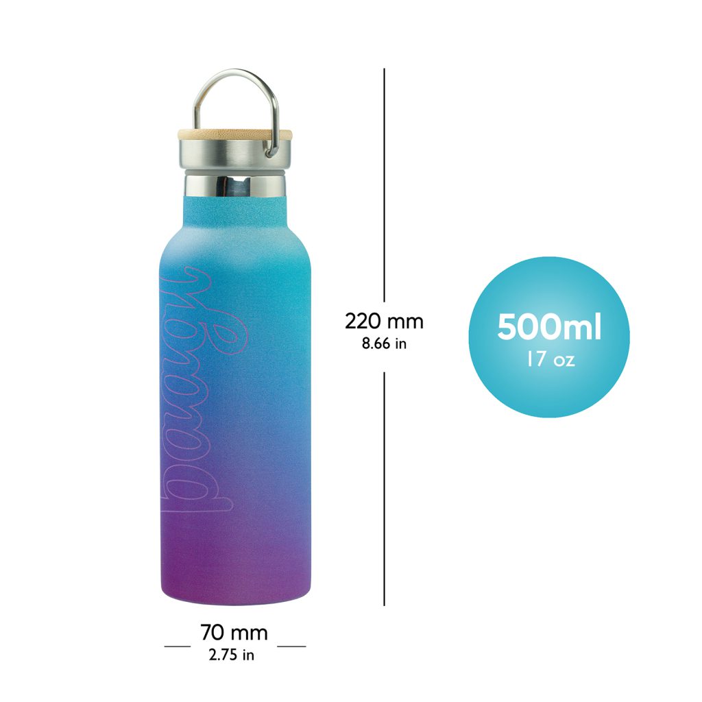 BAAGL Termoláhev s bambusovým víčkem Gradient modro-fialová, 500 ml - Obrázek 4