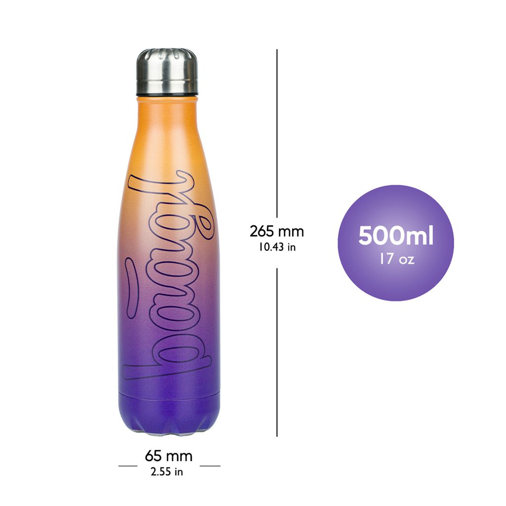 BAAGL Termoláhev s kovovým víčkem Gradient žluto-fialová, 500 ml - Obrázek 4