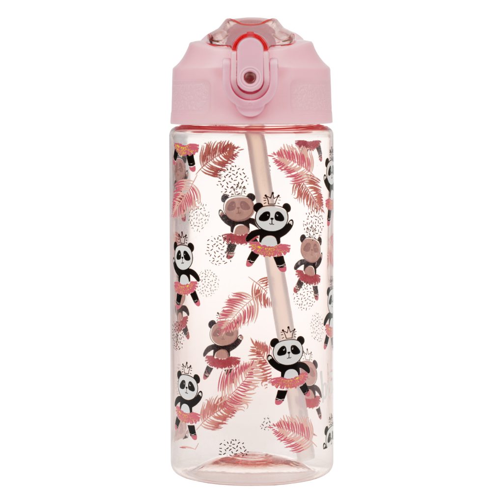 BAAGL Tritanová láhev na pití s brčkem Panda 500 ml - Obrázek 2