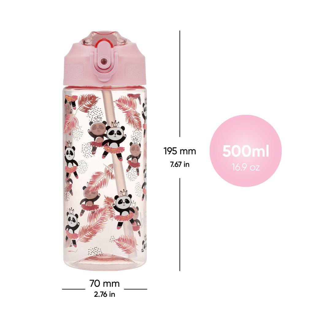 BAAGL Tritanová láhev na pití s brčkem Panda 500 ml - Obrázek 5