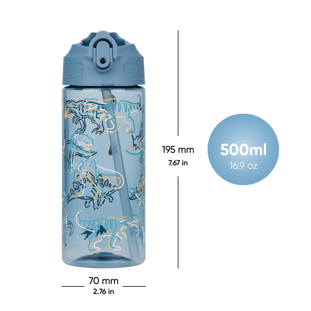 BAAGL Tritanová láhev na pití s brčkem Dino 500 ml - Obrázek 5
