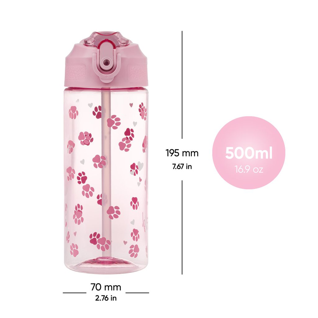 BAAGL Tritanová láhev na pití s brčkem Tlapky 500 ml - Obrázek 5