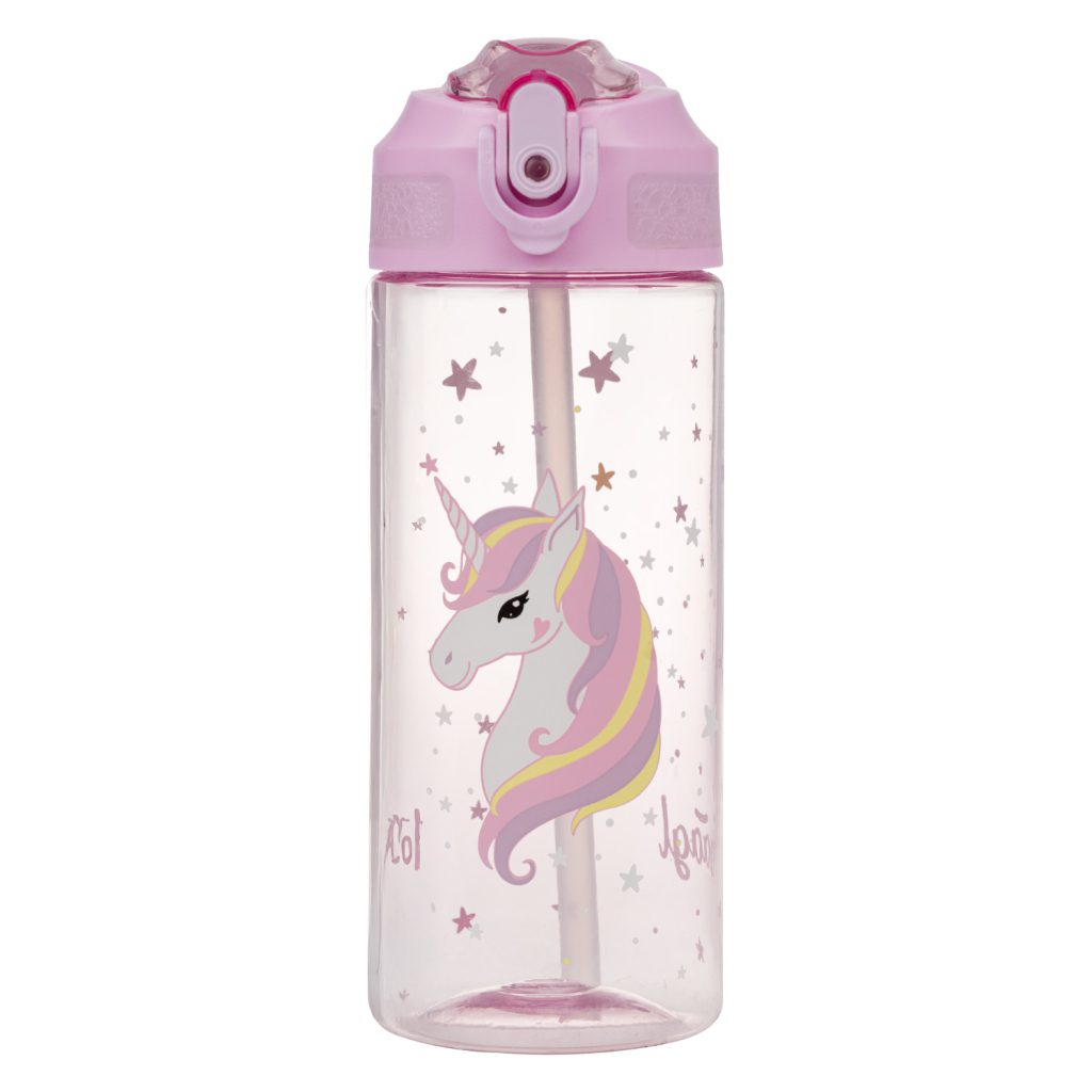 BAAGL Tritanová láhev na pití s brčkem Rainbow Unicorn 500 ml - Obrázek 2