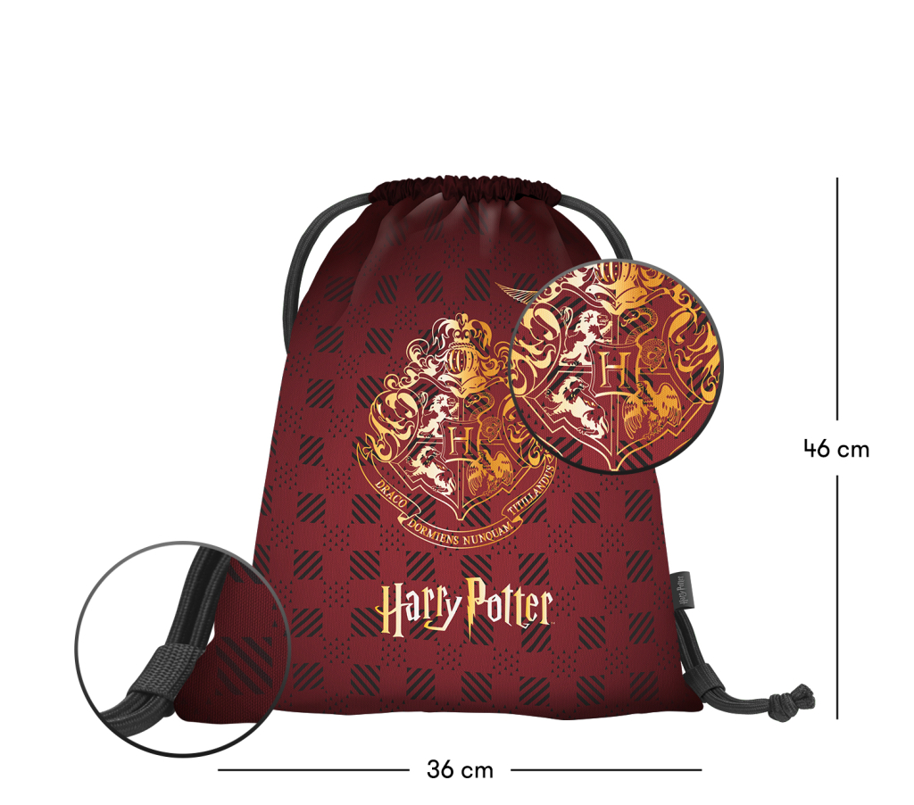 Školní set BAAGL Skate Harry Potter Bradavice vínový: batoh, penál, sáček - Obrázek 14