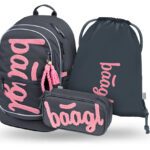 BAAGL SET 3 Core Logo růžový: batoh, penál, sáček GRS
