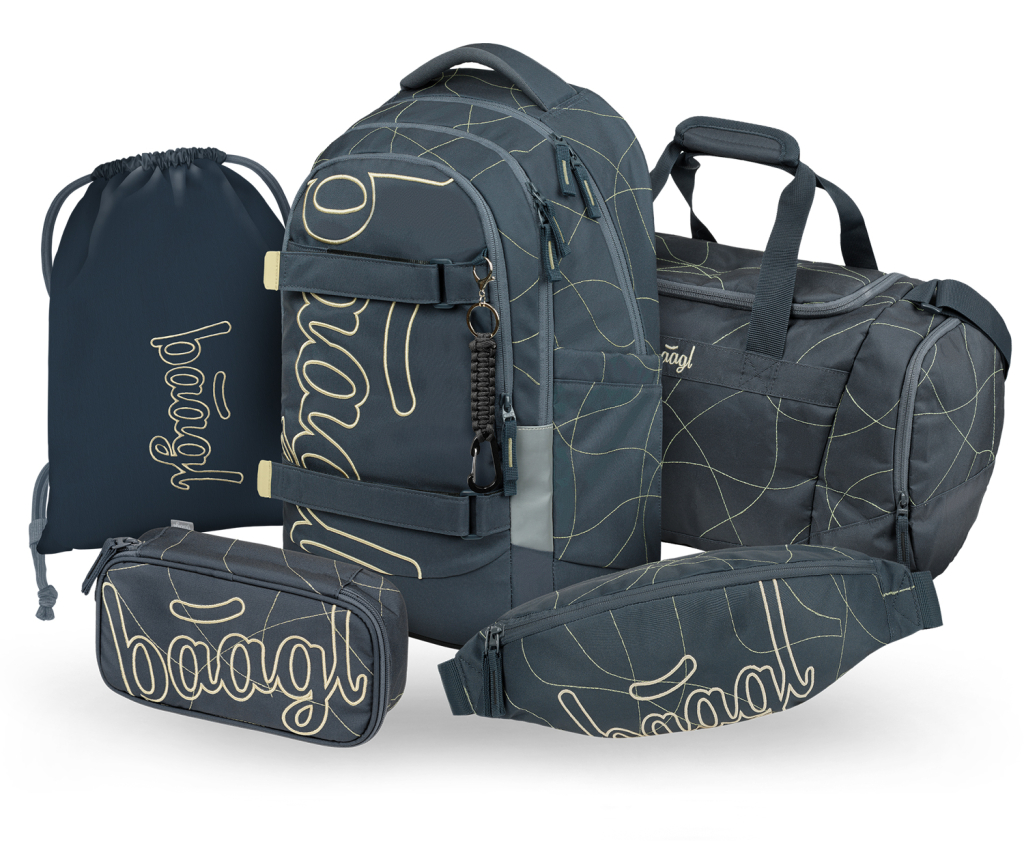 BAAGL SET 5 Skate Max Wave: batoh, penál, sáček, sportovní taška, ledvinka GRS