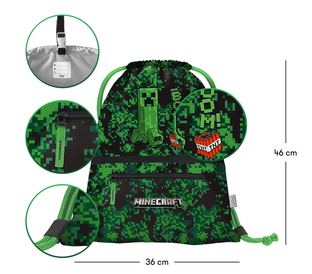 BAAGL Sáček s kapsou Minecraft Boom - Obrázek 3