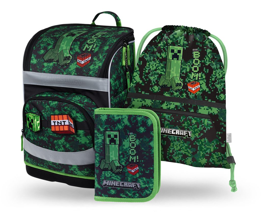 BAAGL SET 3 Zippy Plus Minecraft Boom: aktovka, penál, sáček