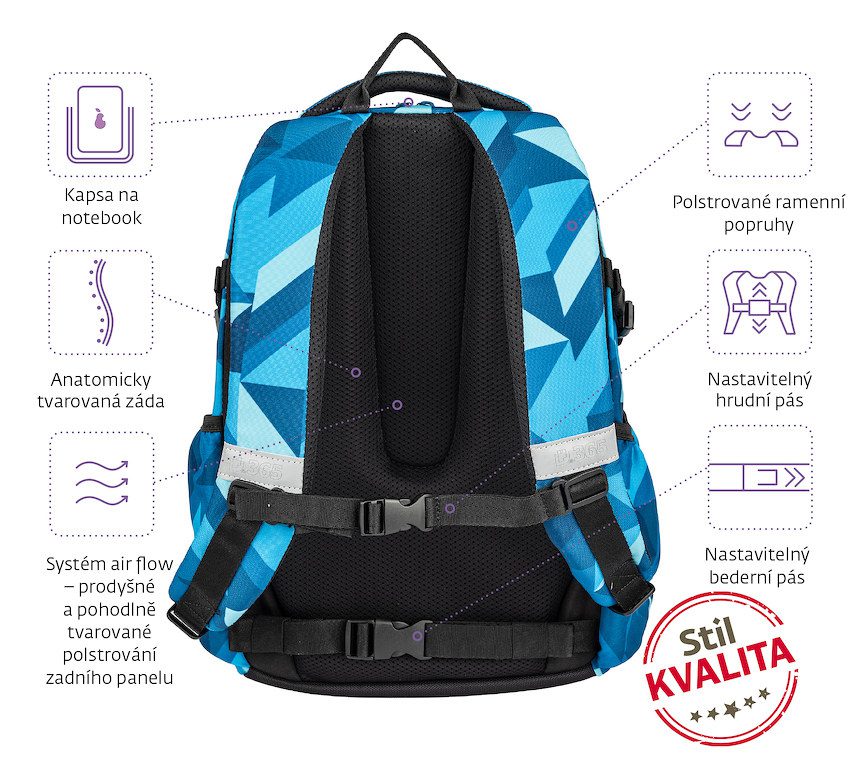 Stil Školní batoh Midi Geometric - Obrázek 14