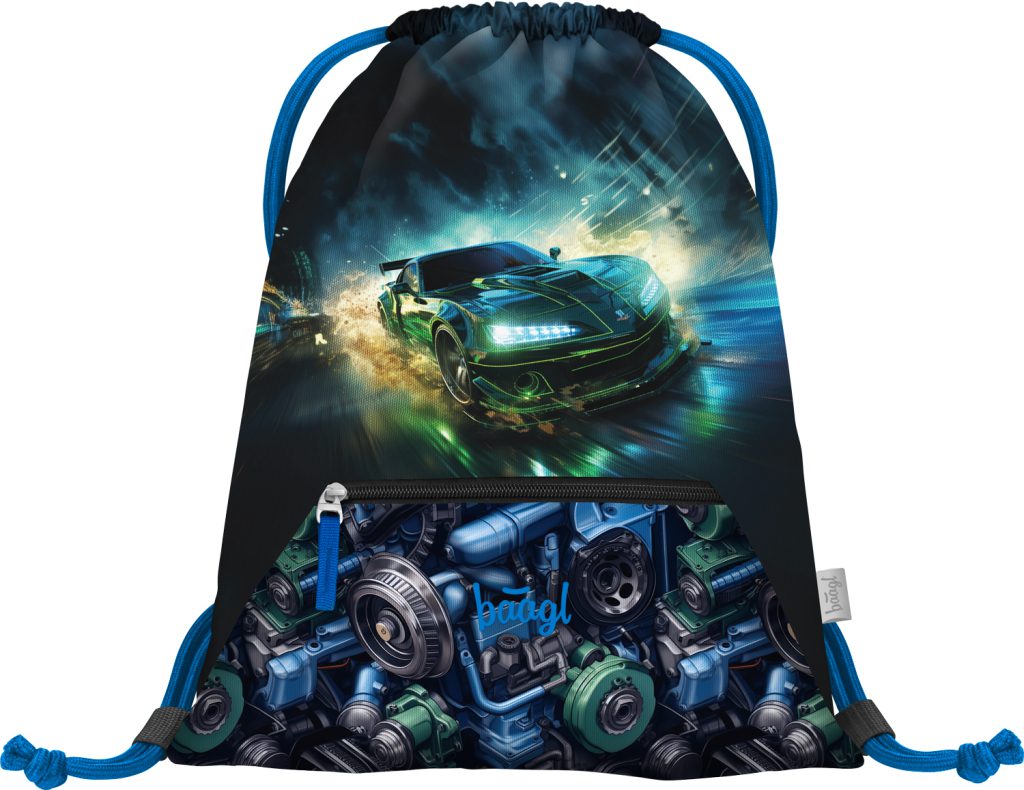 Školní set BAAGL Zippy Závodní auto - aktovka, penál, sáček, zástěra, peněženka - Obrázek 12
