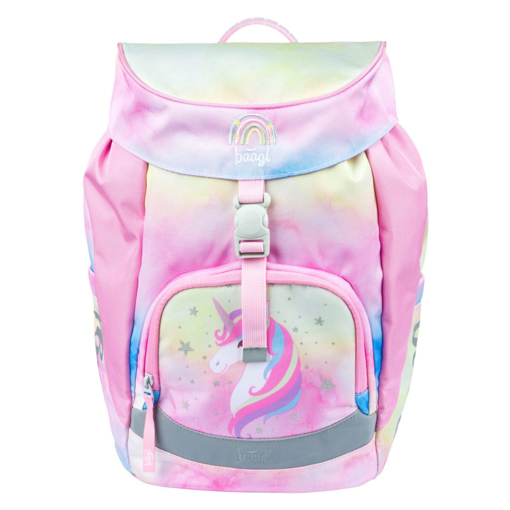 Školní set BAAGL Airy Rainbow Unicorn: batoh, penál, sáček, zástěra, peněženka - Obrázek 2