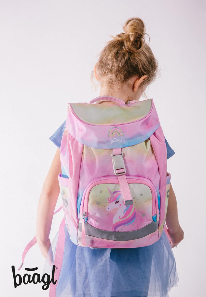 Školní set BAAGL Airy Rainbow Unicorn: batoh, penál, sáček, zástěra, peněženka - Obrázek 8