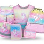 BAAGL SET 5 Airy Rainbow Unicorn: batoh, penál, sáček, zástěra, peněženka