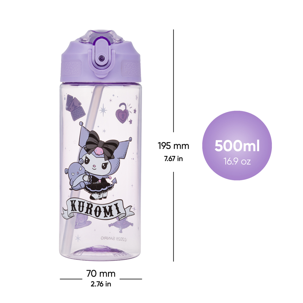 BAAGL Tritanová láhev na pití s brčkem Kuromi Fortune Dream, 500 ml - Obrázek 5