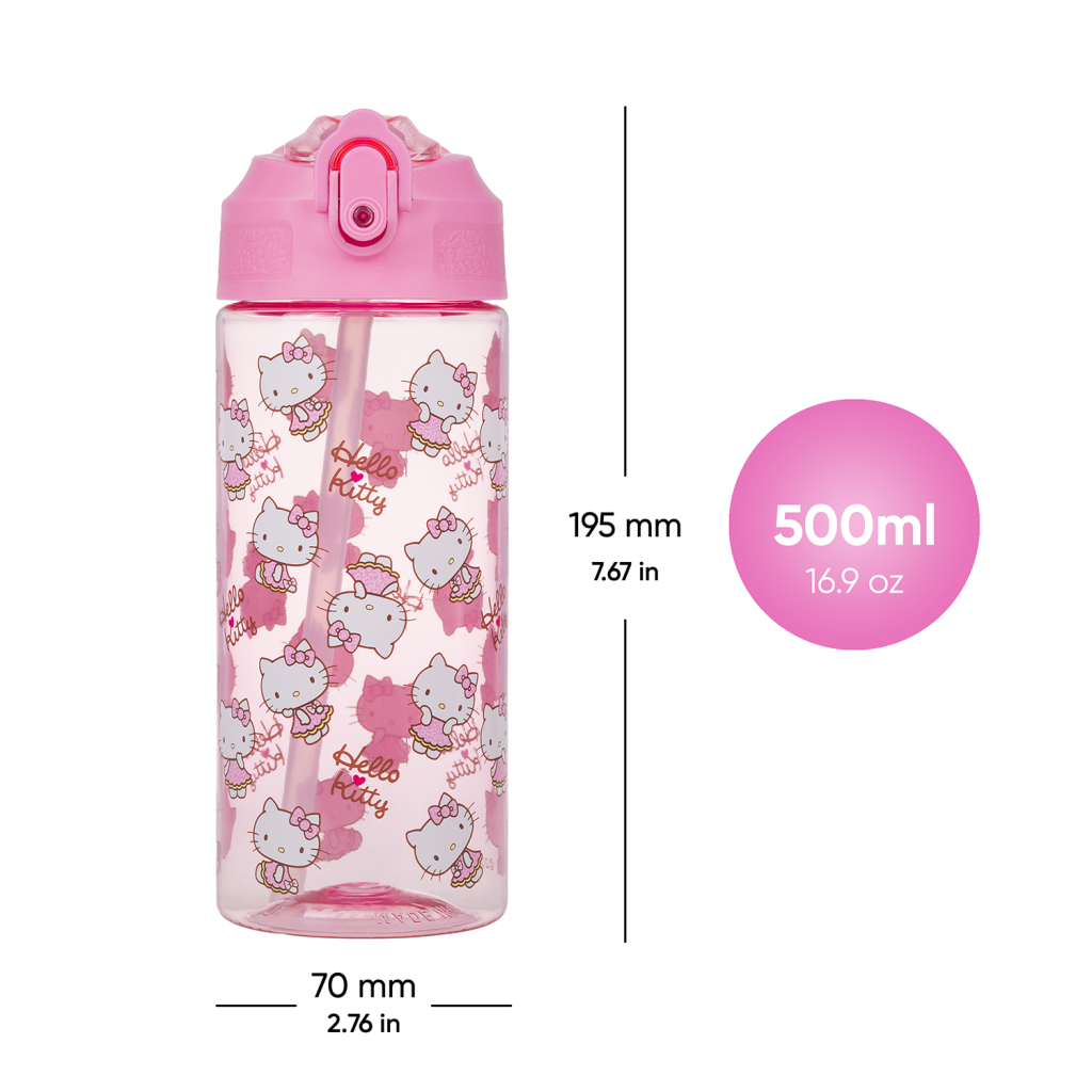 BAAGL Tritanová láhev na pití s brčkem Hello Kitty Sweet Leopard, 500 ml - Obrázek 5