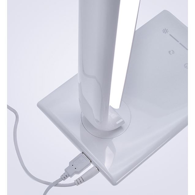 Solight LED stolní lampička stmívatelná, 12W, volba teploty světla, USB, bílý lesk - Obrázek 4