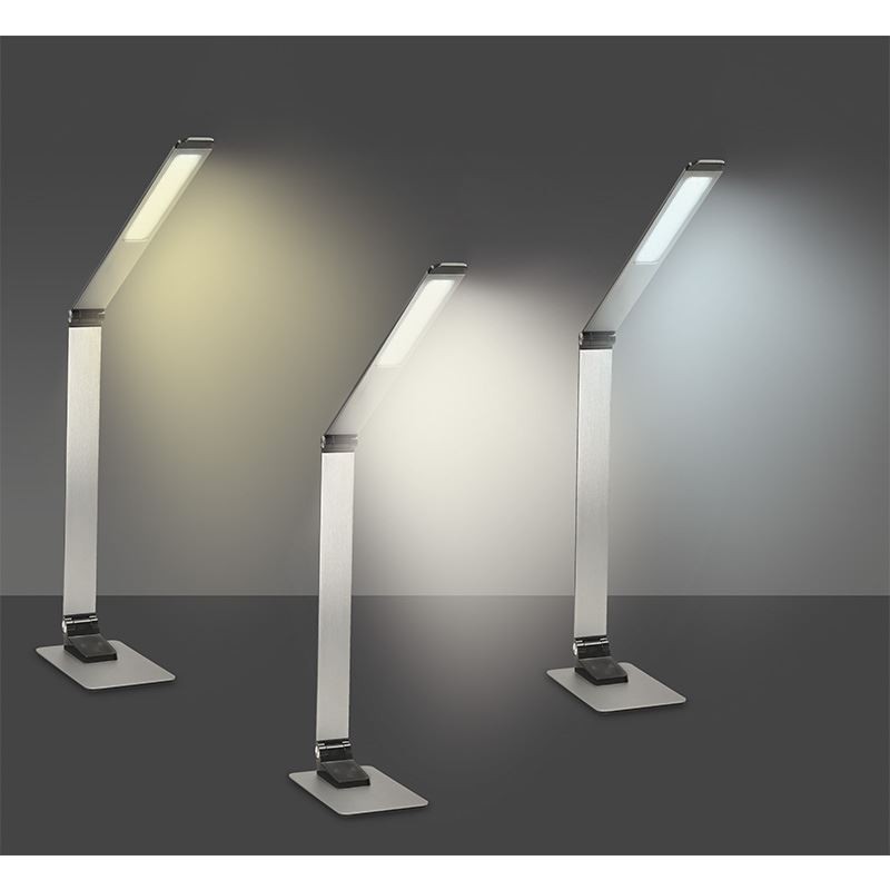 Solight LED stolní lampička stmívatelná, 11W, změna chromatičnosti, broušený hliník, stříbrná - Obrázek 5