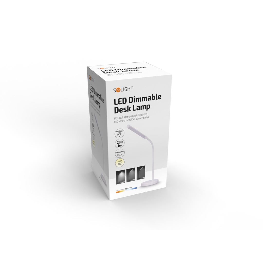 Solight LED stolní lampička, 4W, stmívatelná, 4500K, bílá barva - Obrázek 5